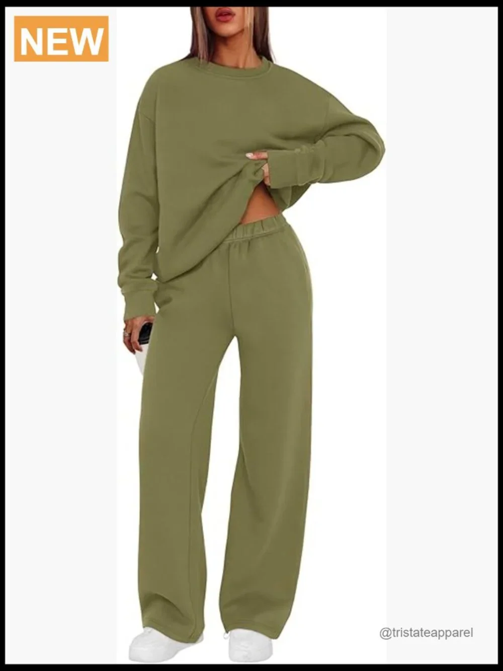 Women's 2 Piece Lounge Set Matching Sweatsuit Crewneck Track Suit